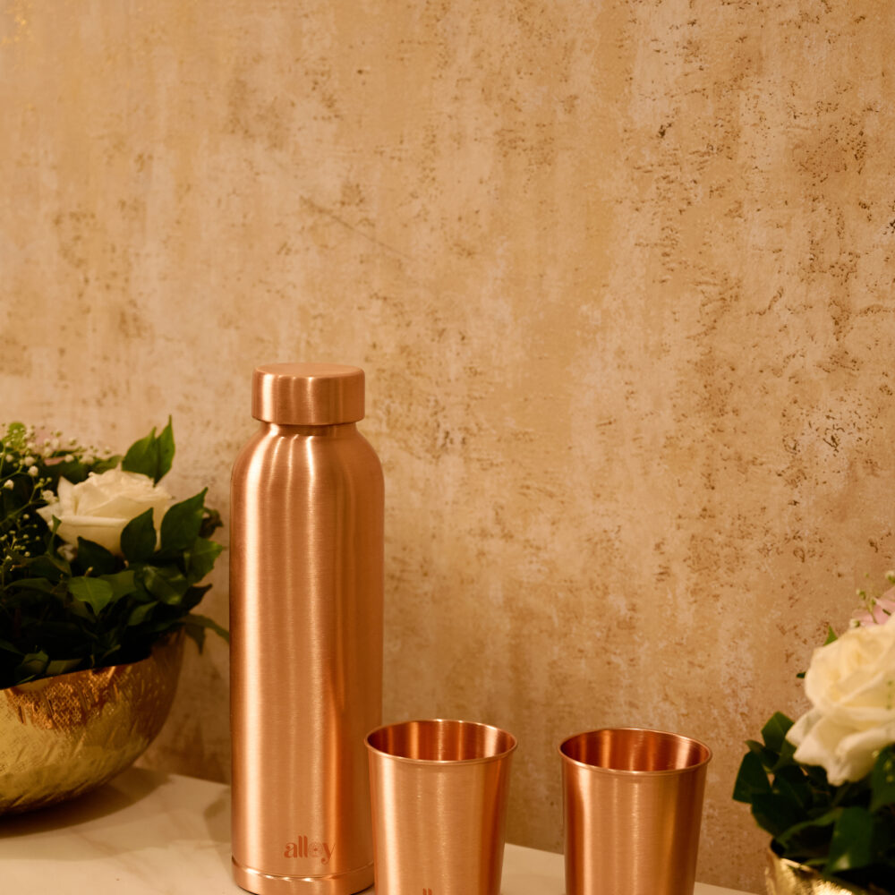 HYDRA COLOUR COPPER BOTTLE WITH GLASS SET